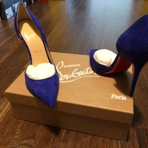 Brand New suede Christian Louboutin d'orsay pumps